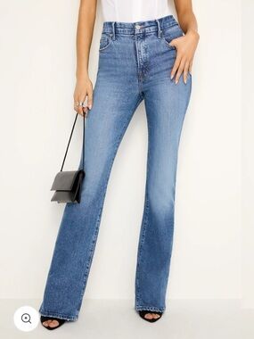 GOOD AMERICAN Classic Bootcut Light Blue Flared Women's Jeans